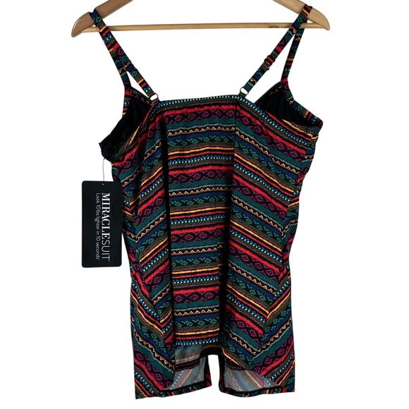 Miraclesuit NWT Love Knot Tankini Top in Raya De Sol Size 16 Underwire Bra Top - Picture 4 of 10